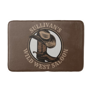 Tapis De Bain Bottes de cowboy Occidentales Wild West personnali