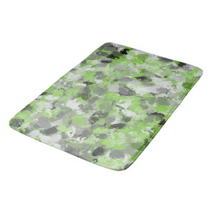 Tapis De Bain Boules à peintures vertes gris et citron vert