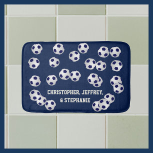 Tapis De Bain Boules de football Bleu, Nom, Décor de la salle de