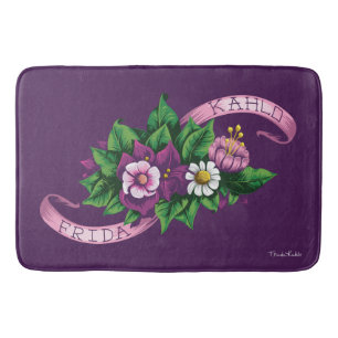 Tapis De Bain Bouquet floral pourpre de Frida Kahlo  