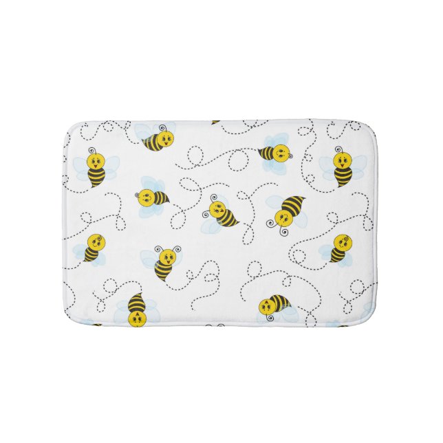 Tapis De Bain Bourdon Volant Jaune Noir Abeille Bourdon (Devant)