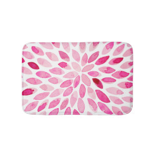 Tapis De Bain Boutons de brosse couleur aquarelle - palette rose