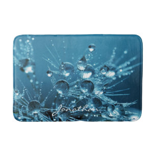 Tapis De Bain Boutons d'eau bleue Extraordinaires personnalisabl