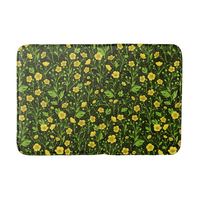 Tapis De Bain Boutons sur noir (Devant)