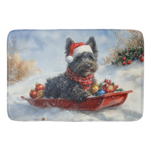 Tapis De Bain Bouvier des Flandres Chien en Traîneau Noël