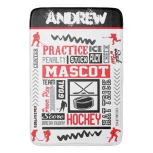 Tapis De Bain Boys Hockey Terminologie Personnalisée