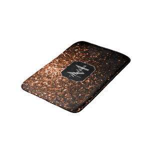 Tapis De Bain Bronze brun cuivre fausse parties scintillant scin
