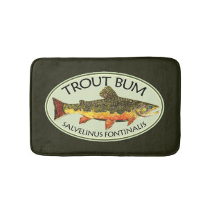 Tapis De Bain Brook Trout Bum Pêche aux mouches humoristique