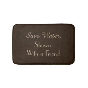Tapis De Bain Brown foncé Économisez de l'eau amusant Plush Bain