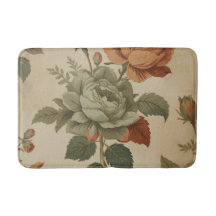 Brûlé orange Sage Vert Vintage Floral Impression