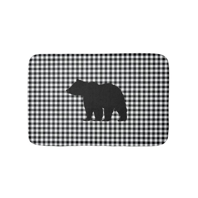 Tapis De Bain Buffle d'ours noir Chèque de bain Mat (Devant)