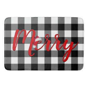 Tapis De Bain Buffle noir et blanc de Noël plaqué