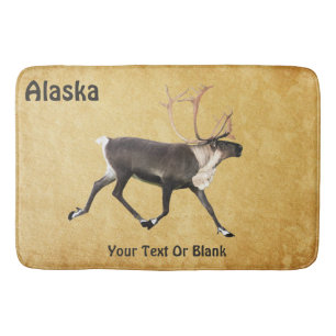 Tapis De Bain Bull Caribou sur vieux papier