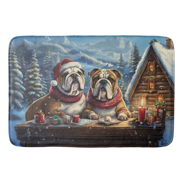 Tapis De Bain Bulldogs Conception de vacances par Rich AMeN Gill (Devant)
