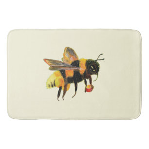 Tapis De Bain Bumble Bee transportant du pollen
