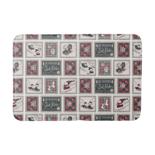 Tapis De Bain cacahuètes Ancien Motif de traîneau