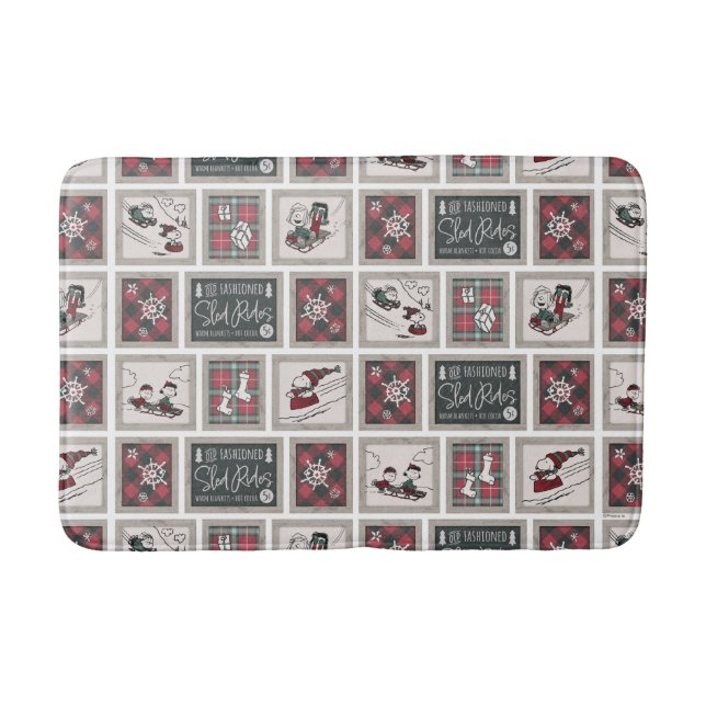 Tapis De Bain cacahuètes | Ancien Motif de traîneau (Devant)
