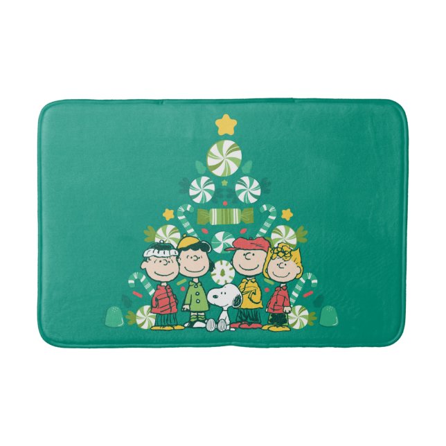 Tapis De Bain cacahuètes | Arbre de Noël de menthe poivrée (Devant)