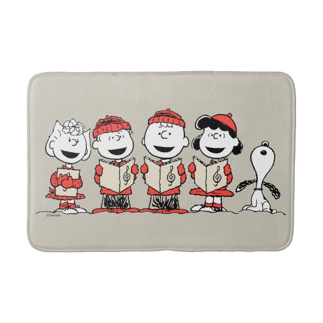 Tapis De Bain cacahuètes | Joyeuse Chorale de Noël (Devant)