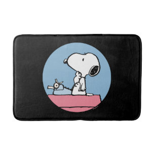 Tapis De Bain cacahuètes Snoopy à la machine à écrire