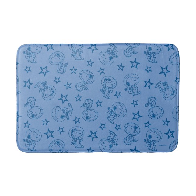 Tapis De Bain cacahuètes | Snoopy Blue Space Astronaut Motif (Devant)