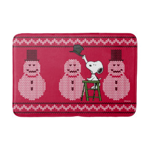 Tapis De Bain cacahuètes Snoopy Christmas Sweater Snowman