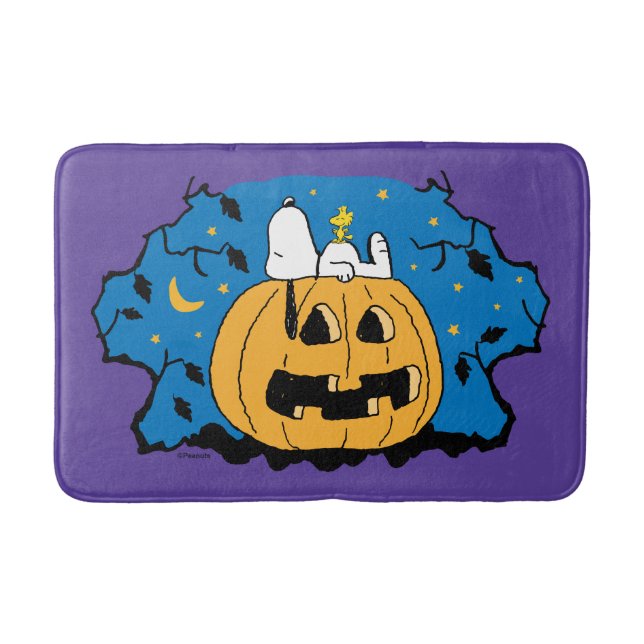 Tapis De Bain cacahuètes | Snoopy et Woodstock Jack-O-Lantern (Devant)