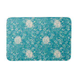 Tapis De Bain cacahuètes   Snoopy Turquoise Tropical Beach Motif
