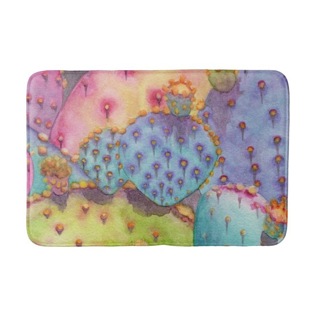 Tapis De Bain Cactus du désert coloré Mat de bain 2 tailles (Devant)