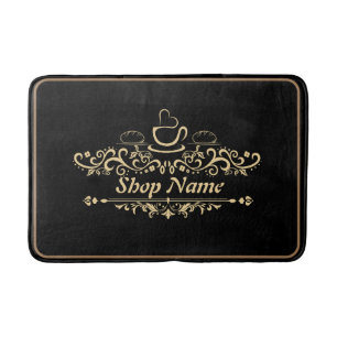 Tapis De Bain Café moderne Boulangerie accueil personnalisé Nom