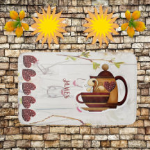 Café Teapot Coeurs rustique Country Garden Elégant