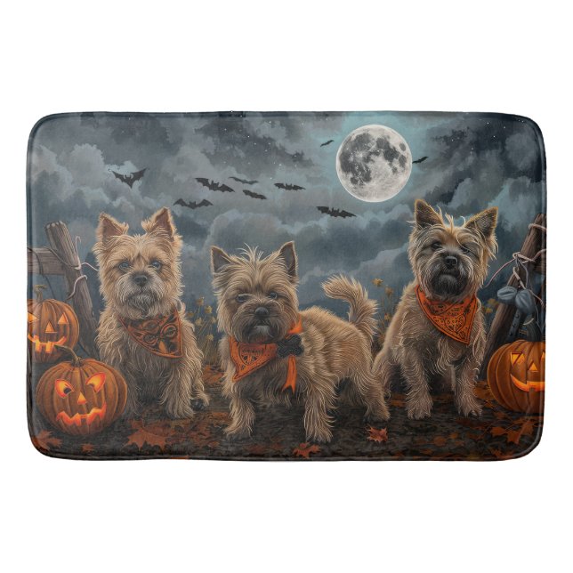 Tapis De Bain Cairn Terrier Halloween Éffrayant (Devant)