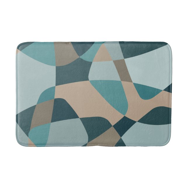 Tapis De Bain Calques Roches du milieu du siècle Turquoises (Devant)