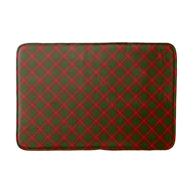 Tapis De Bain Cameron tartan rouge vert plaid (Devant)
