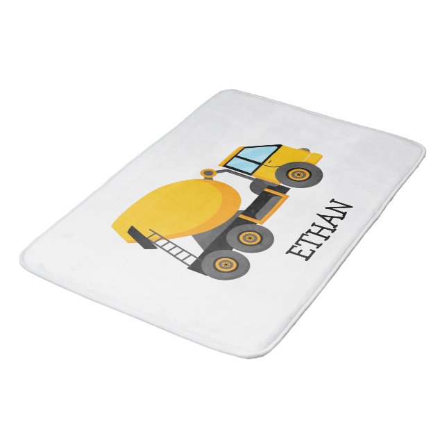 Tapis De Bain Camion de construction ciment jaune sur mesure pou (Angle)