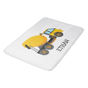 Tapis De Bain Camion de construction en ciment jaune personnalis