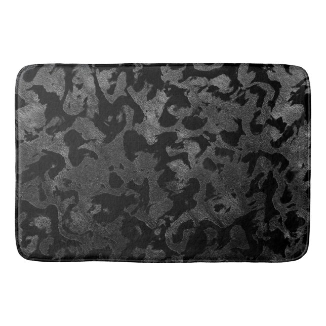 Tapis De Bain Camouflage moderne Camo-noir et gris foncé (Devant)