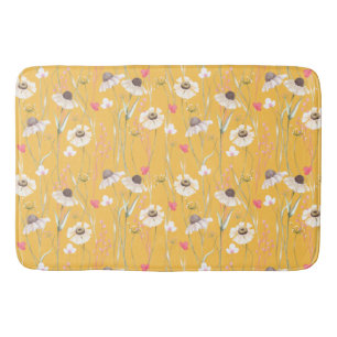 Tapis De Bain Campagne de prairie imprimé jaune