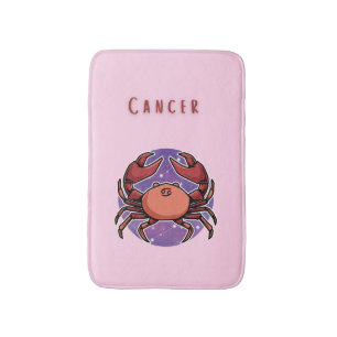 Tapis De Bain Cancer rose, zodiaque, impression signe du zodiaqu