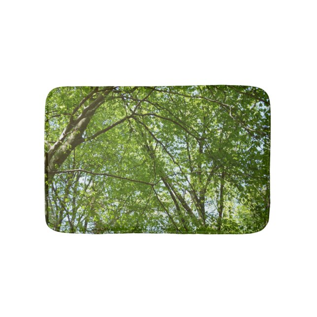 Tapis De Bain Canopée du printemps Feuille Green Nature Scene (Devant)