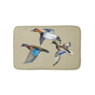 Tapis De Bain Canvasback, Mallard and Wood Ducks Flying