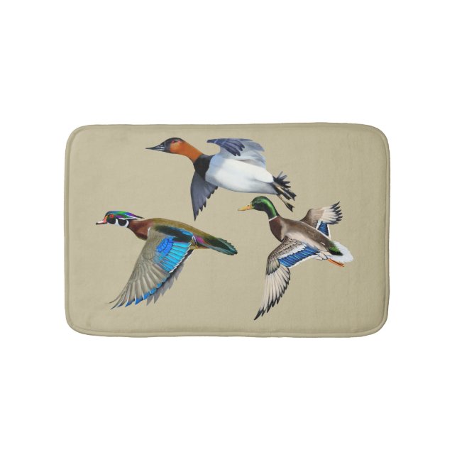 Tapis De Bain Canvasback, Mallard and Wood Ducks Flying (Devant)