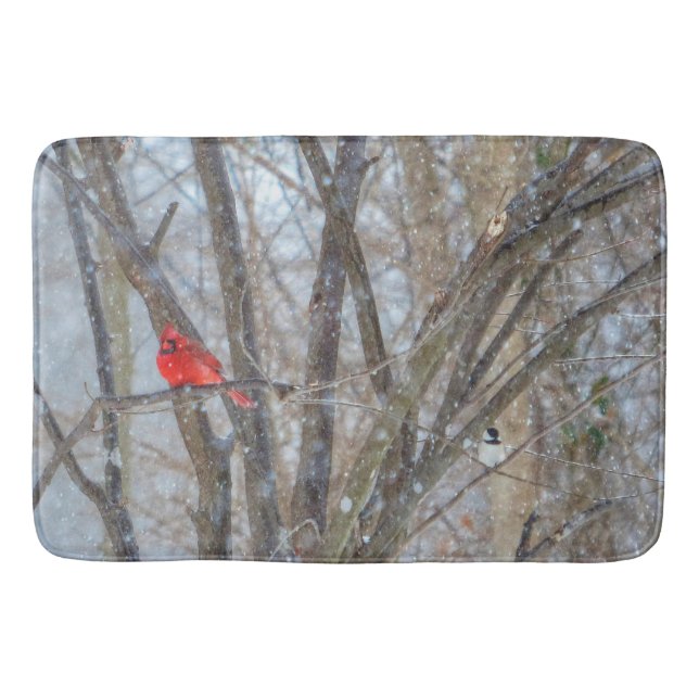 Tapis De Bain Cardinal et Chickadee (Devant)