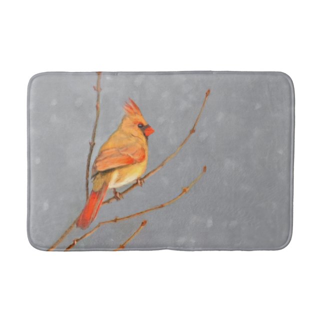 Tapis De Bain Cardinal sur la peinture de branche - Art original (Devant)
