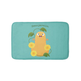 Tapis De Bain Caricature citrouille gourde en beuret joyeux