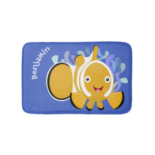 Tapis De Bain Caricature d'anénome de poisson clown joli