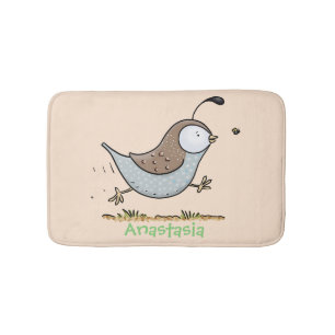 Tapis De Bain Caricature de caille californienne joli