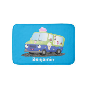 Tapis De Bain Caricature de camion de glace joli