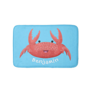 Tapis De Bain Caricature de crabe rouge cuite