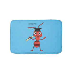 Tapis De Bain Caricature de fourmi rouge joyeux